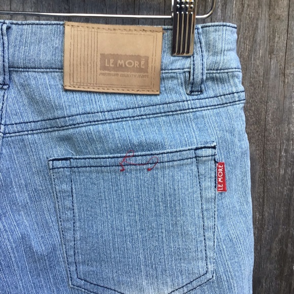 Vintage 90s Le more translucent blue flared denim jeans womens size 7 - Picture 10 of 11